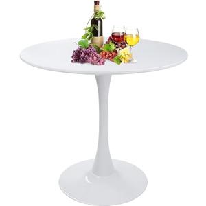 Round White Dining Table Modern Kitchen Table with Pedestal Base in Tulip Design, Mid-Century Leisure Table for 2 to 4 Personfor Kitchen, LivingRoom, Restaurant, Office, Cafe31.49inches, 28.7431.4931.49 Inches