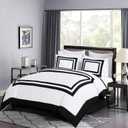 Chezmoi Collection Wyatt 7-Piece King Bed in a Bag Comforter Set - Hotel Style Bedding with Sheet Set - White/Black Square Pattern