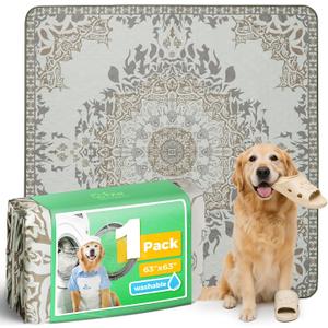 FXW Washable Pee Pads for Dogs, Puppy Pads with Super Absorbent, Specifically Designed for FXW Rollick/Homeplus 24 inch 8 Panels Dog Playpen, 63" Square, Boho, Pack of 1