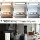 2Pack Black 37.8In Flush Mount Ceiling Light, 24W 5280lm Thyristor (TRIAC) Dimmable Rectangle LED Ceiling Light,3-CCT 3000-6500K with Memory Funcation,IP54 for Kitchen/Bathroom/Hallway/Office