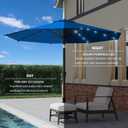 9FT Patio Umbrella with Solar Lights,Outdoor Market Umbrella with Tilt and Crank, LED Lighted Table Umbrella for Garden,Deck,Backyard,Pool,Beach (Royal blue)
