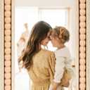 OMISHE Wood 4x6 Picture Frame with Decorative Beads for Wall Hanging or Tabletop, Boho Rustic Handcrafted 4 x 6 Frame with Shatter Resitant Plexiglass, Natural