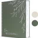 Beautiful Minimalistic Wedding Planner Book and Organizer - Enhance Excitement and Makes Your Countdown Planning Easy - Unique Engagement Gift for Newly Engaged Couples, Future Brides and Grooms (Sage)