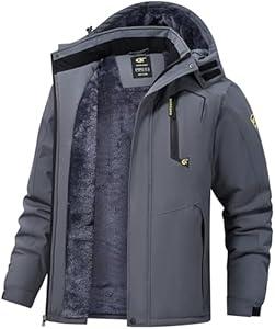 Men's Waterproof Ski Snowboard Jacket Winter Windproof Snow Coat IronGrey, XXX-Large