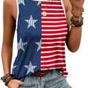Women's Red White and Blue Shirts Patriotic Tops American Flag Graphic Crop Tops for Teen Girls Size M