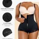 SHAPELLX Fajas Colombianas Shapewear for Women Tummy Control Postpartum Body Shaper Butt Lifting Open Bust Bodysuit (Black, XXL)