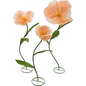 3pcs Giant Artificial Flower Poppy Free Standing 4.6ft / 5.2ft /5.9 ft, Adjustable for Wedding Decoration Reception, Background Backdrop Photo Props, Shop Window Champagne