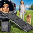 Dog Ramps for Large Pets, 71" L & 20" W Extra Wide Foldable Aluminum Pet Ramp with IP64 Waterproof & Non-Slip Rug Surface, Up to 300lbs for Giant Dogs for SUV, Truck, Bed, Stairs, Indoor & Outdoor
