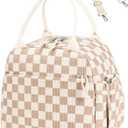 Bluboon Lunch Bag for Women Cute Corduroy Lunch Tote Bags with Shoulder Strap Reusable Insulated Lunch Box Large Capacity Reusable Insulated Cooler for Work Picnic or Travel (13L)