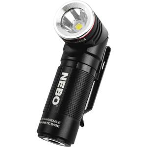 NEBO SWYVEL 1000 Lumen Rechargeable Flashlight | 5 Light Modes, Rotating Swivel Head, Pocket Size Work Light, Magnetic Base & Steel Clip, Water Resistant, Includes Wireless USB Charging Dock