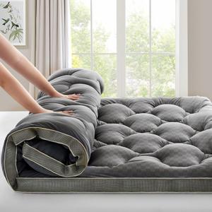 2~3In Extra Thick Mattress Topper Cooling Pillow Top Airflow Design for Hot Sleepers, Soft Comfort & Supportive, Pressure-Relieving Pad for Back & Side Sleepers, Easy Setup & Wash, Queen 60*80