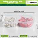 20 Pack Snack Containers, Reusable 2 Compartment Condiment Containers with Lids, Ideal for On-the-Go Mini Sauce Boxes & Lunchable Snack Packs for Kids, Adults, School, Office, Travel, BPA-Free