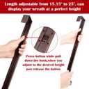 Wreath Door Hanger,Easter Decorations Wreath Hangers for Front Door, Adjustable Over the Door Hooks for Hanging Welcome Sign Length from 15 to 25 Inches,Metal Front Door Porch Apartment Decor (Bronze)