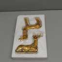 Reindeer Christmas Decoration, 2PCS Deer Christmas Decor, Reindeer Figurines for Christmas Decor, Small Decorative Deer Figurines for Indoor Christmas Table Mantle Decorations (Pine Cone Golden)