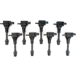 Ignition Coil Pack Set of 8 - Compatible with Nissan, Infiniti Vehicles - Armada, Titan, Pathfinder, Armada, QX56 5.6L - Models Years 2004, 2005, 2006, 2007 - Replaces 22448-7S015, E1010