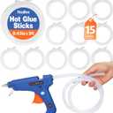 15 Rolls Hot Glue Sticks, Each Full Size 3 FT Long x 0.43" Diameter Glue Sticks for Glue Gun, Widely Used in Wood, Metal, Glass, Plastic, Floral, Fabric, and More