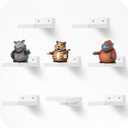 Small Floating Shelf, 4x4 Inch Display Ledges for Wall,Mini Shelves,Rustic Wood Shelf for Bedroom Living Room Bathroom Kitchen (8, Rustic White)