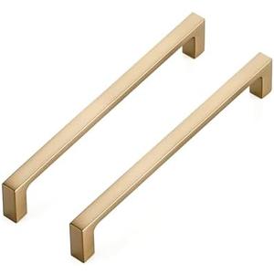 Ravinte 6 Pack Solid 6-1/4 Inch Square Cabinet Handles - Champagne Bronze Pulls for Drawers and Kitchen Cabinets - Hardware Handles
