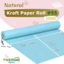 PerkHomy Light Blue Kraft Paper Roll 36" x 1,800" (150') for Gift Wrapping Bouquet Flower Art Painting Craft Writing Packaging Shipping 80GSM 55LB (Light Blue, 36" x 150')