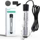 BSEED Immersion Water Heater Electric, 2000W Fast Heating Portable Water Heater with 304 Stainless Steel Guard & Digital LCD Thermometer, Heats 5 Gallons in Minutes for Camping, Bath & Small Pool (Black)