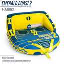 Paradise Water Sports - Emerald Coast Towable Tube for Boating - 1-2 and1-3 Riders (Blue / Yellow)