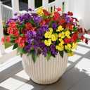 Hommyea Artificial Fake Flowers for Outdoor, 6 Bundles UV Resistant Faux Plants Decoration Silk Flowers No Fade Plastic Flowers for Outside Planters Home Porch Patio Yard Garden Decor