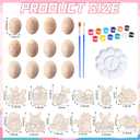 Eaasty 24 Pcs Easter Eggs and Bunny Painting Kit Wooden Eggs and Bunny for Easter Crafts Basket Stuffers Gifts for Kids Birthday Party Favors Classroom Prizes DIY Decor
