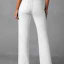 Sidefeel Women's Wide Leg Jeans High Waisted Tummy Control Stretchy Pockets Front Straight Leg Jeans, 10