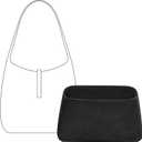 Handbag Organizer Insert for YSL Le 5  7 Supple Large Hobo Bag, Custom Fit Inside Premium Matte Black Lightweight WaterResistant Purse Insert with Cup Holder Accessories