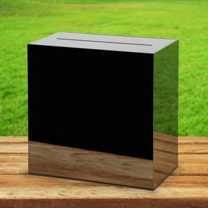 Hxezoc Black Acrylic Wedding Card Box Clear DIY Card Boxes Gift Card Box Money Box Holder for Wedding Reception Anniversary Birthday Party Baby Shower Graduation Decorations (10 x 10 x 5.5 inch)