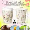 AmazingSpark 100 Sets 8oz Floral Disposable Coffee Cups with Lids and Sleeves Wildflower Paper Hot Coffee Cups for Spring Party Wedding Reception Baby Shower Bride's Birthday Party (Wildflower)