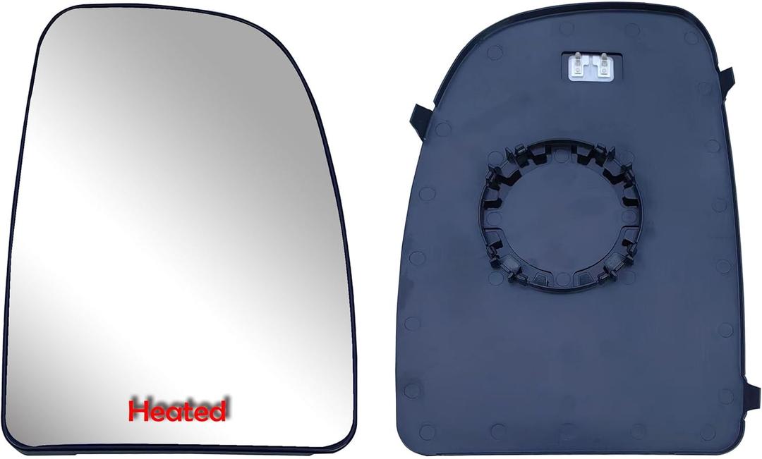 Replacement Passenger Right SIde Mirror Upper Glasses With Heated And Plate fit Ram Promaster 1500, 2500, 3500, New Six, Work Van