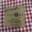 Native Fab Gingham Check 3 Pieces Window Curtain Tiers 26"x36" and Valance 54"x18" Set - Rod Pocket - Semi Sheer - Farmhouse Small Curtain for Kitchen, Bedroom, Living Room - Red and White