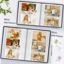 Popotop Photo Album 4x6 200 Photos with Writing Space, Leather Cover Album with Display Picture Window, Photo Book for Wedding Family Baby Gift