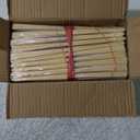 50pcs White Paper Hand Fan Bamboo Folding,Handheld Paper Folded for Wedding Party and Home Decoration