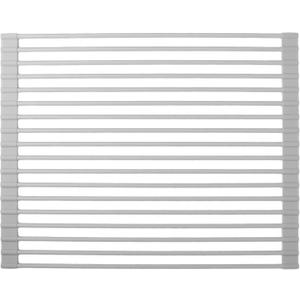 Roll up Dish Drying Rack Silicone Wrapped Stainless Steel 17in x 13in, Grey