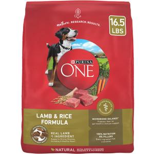 Purina ONE Dry Dog Food Lamb and Rice Formula - 16.5 lb. Bag (EXP 11/01/27)