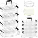 Bead Organizer Box 120 Pcs, 4-Tier Large Capacity Stackable Bead Storage Containers, Portable Plastic Craft Organizers for Jewelry Making, Bracelets, DIY, Nail Art Charms