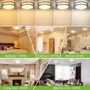 13 inch Flush Mount LED Ceiling Light Fixture, 2700K/3000K/3500K/4000K/5000K Adjustable Ceiling Lights, Brushed Nickel Saturn Dimmable Lighting for Hallway Bathroom Kitchen or Stairwell, ETL Listed