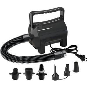 Artigarden Electric Air Pump Portable 460W Quick-Fill Air Pump Air Flow 45CFM 2.1PSI with Hose 5 Nozzles 120V AC Inflator Deflator Pump for Air Mattress Air Bed Inflatable Cushion Boat Swimming Ring