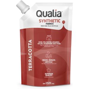 Qualia Synthetic Fabric Dye, Easy to Use, Perfect for Synthetic Fabrics: Polyester, Spandex, Nylon, and More, Ultra-Concentrated Colors for Vibrant Results, Terracotta, 1 Pack, Exp Date: 31/MAY/2030