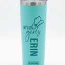 KOODEE Insulated Stainless Steel Tumbler with "Let’s Go Girls" Cowboy Hat Graphic and Custom Name "Erin"