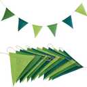 SOFPLATE 26 Feet St Patrick's Day Burlap Banner Green Triangle Pennant Banner Flag Spring Holiday Bunting Garland for Wedding Birthday Party Home Outdoor Camping Garden Hanging Festival Decorations