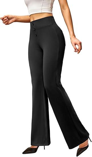 keriffe Womens Bootcut Dress Pants High Waist Stretchy Business Work Casual Trousers with Back Pockets Office Slacks, Size: XL