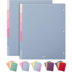 Mr. Pen- Binder Dividers, 6 Tab Dividers, Pack of 2 Sets (12 Dividers Total), Dividers (Misty)