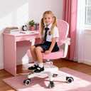 Ergonomic Kids Desk Chair 4-12, Adjust Height Children Study Computer Chair | Mesh Student Teen Task Gaming Chair | with Footrest & Flip-up Armrest & 360° Wheels | Children Office Chair for Boys Girls