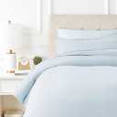 TEXAS LINEN CO. 100% Egyptian Cotton Duvet Cover Queen Size, 600 Thread Count 3 PC Duvet Cover, Extra Long Staple Egyptian Cotton Quilt Cover, Soft, Breathable with Hidden Zipper Closure - Light Blue