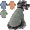 GYALAPERI Dog Sweater, 3 Pack Dog Sweaters for Small Dogs Girl Boy, Ultra Soft Warm Puppy Clothes Dog Coat for Winter (Lt Blue+Olive+Brown, Small)