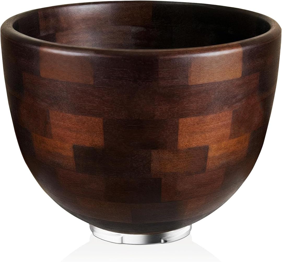 Acacia Wood Mixing Bowl Compatible with KitchenAid 4.5 & 5 QT Tilt-Head Models, Wooden Mixer Bowl for KitchenAid Stand Mixers