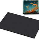 Pangda 1 Pc 19.6 x 13 Inch Aquarium Fish Self Leveling Mat for Under Tank 5mm Thick Foam Compressible Neoprene Mat with Adhesive Backing Shockproof Waterproof Easy to Cut Stability, Black